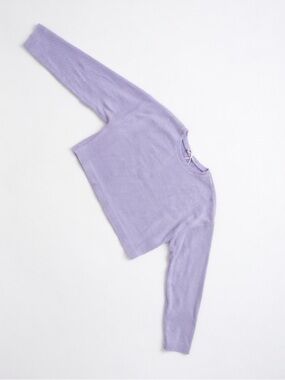 Zara Light Lavender Cropped Crewneck Sweater